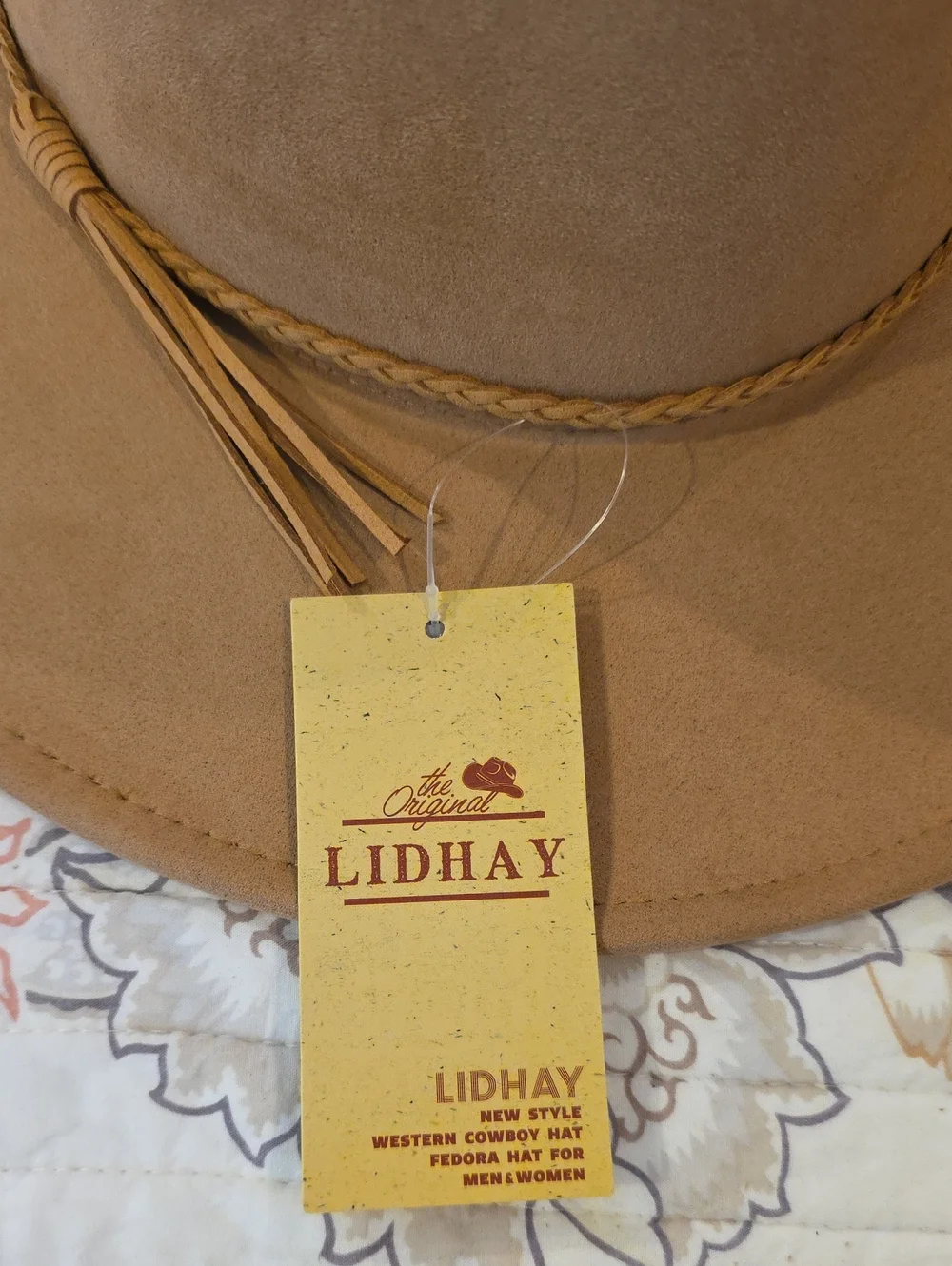 LIDHAY Wide Brim Western Suede Hat